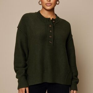 Fashion Crewneck Button Sweater